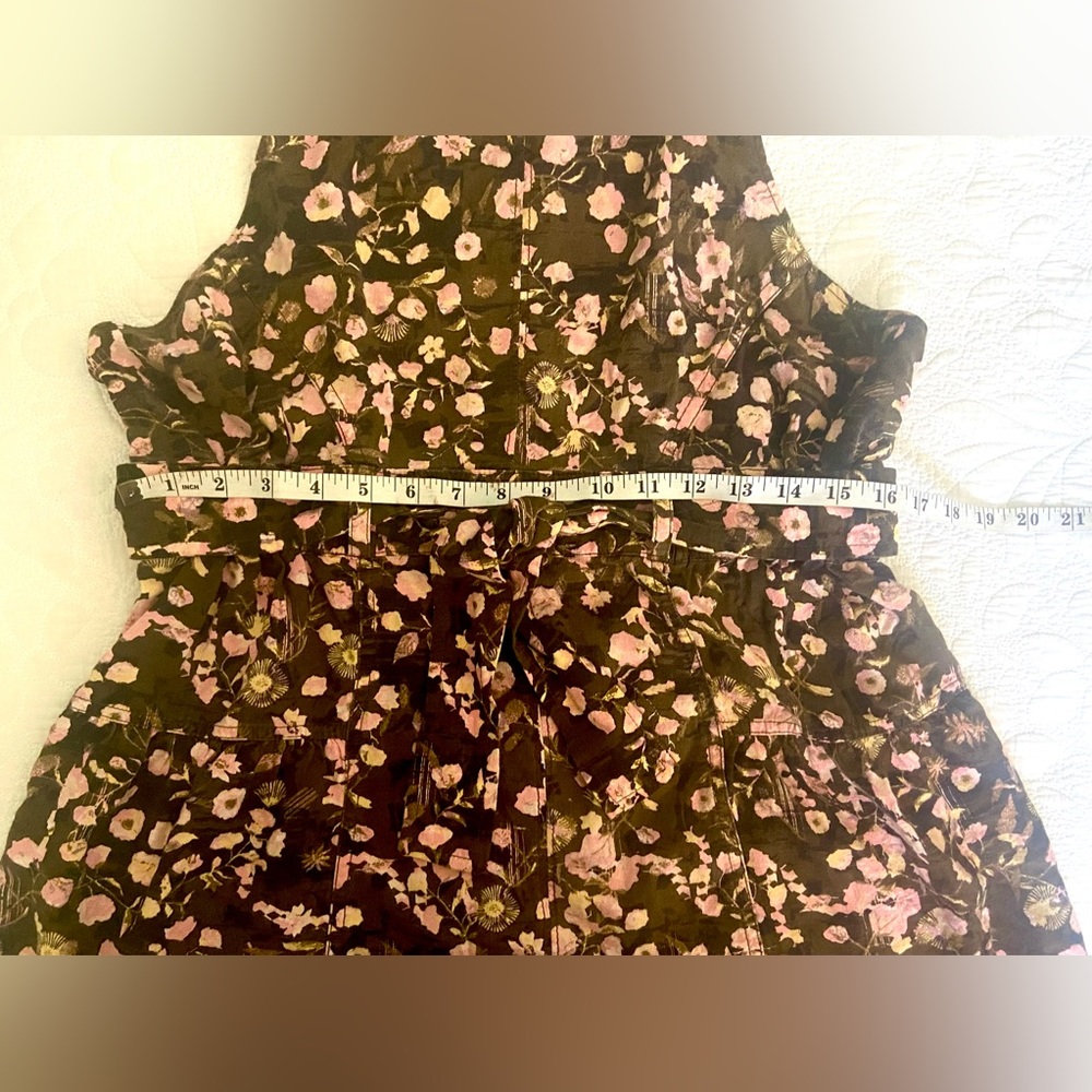 NWT Free People Brown Floral Mini Jumper Dress. Size 12. - Picture 7 of 7